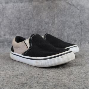 US Sports Shoes Kids 11 Sneaker Slip On Casual Canvas Black Gray Trainer Toddler